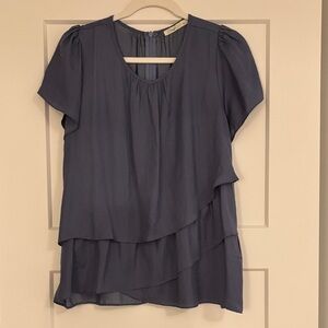 Elegant Women's Layered Blue Top